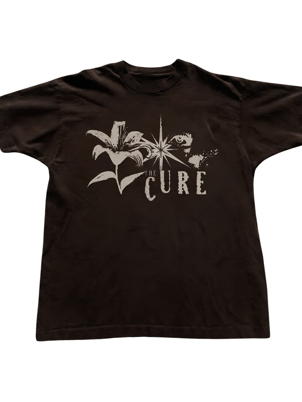 Gildan The Cure Band Graphic Tee - Brown with Cream Print - Picture 1 of 2